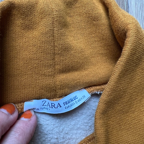 Zara ‘best vibes’ cream and mustard turtleneck sweatshirt size S - Picture 5 of 5